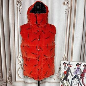 Fiorucci Vibrant orange and black Hooded Vest